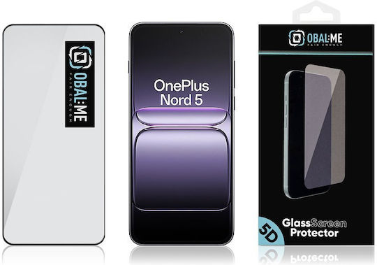 Obal:Me 5D Tempered Glass Black Compatible with OnePlus Nord 5