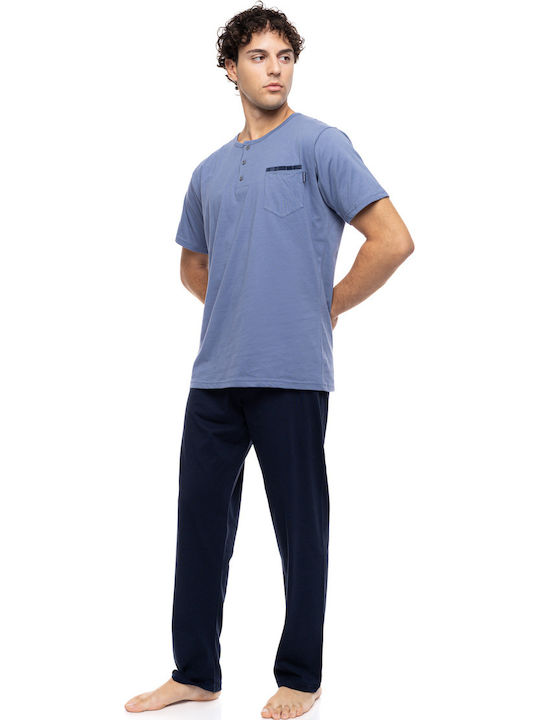 Ulisse Sommer Herrenpyjama Cosmos Blau
