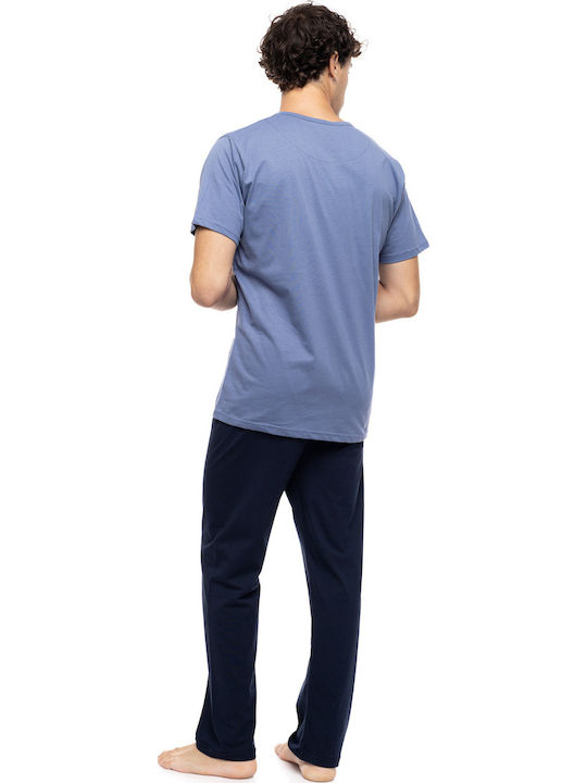 Ulisse Sommer Herrenpyjama Cosmos Blau