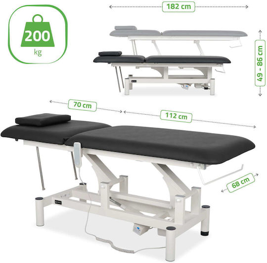 Habys Optima Physiotherapy Bed Black 182x68cm