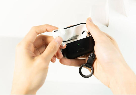 Θήκη Airpods 4th Gen Alto Premium Leather Case Ανθεκτική Σκληρή Δερμάτινη Raven Black Ap424-rav