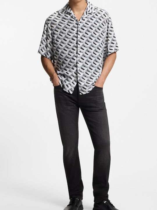 Men's Jeans Pants with Slim Straight Application Black