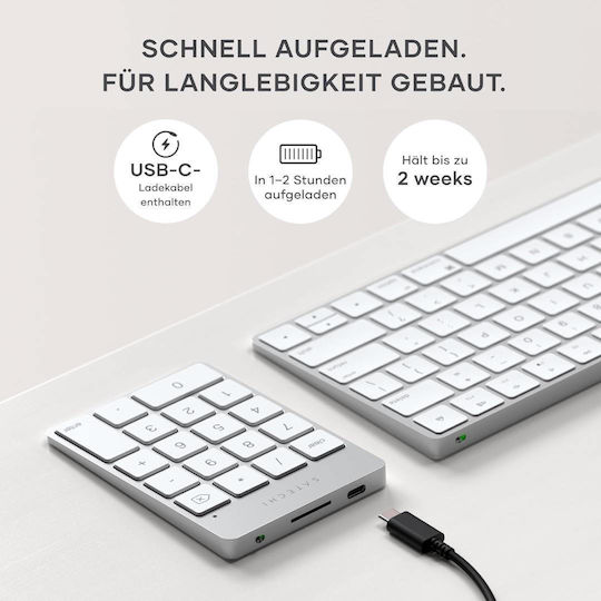 Satechi Slim Tastatură Numerică Wireless Bluetooth Argintie