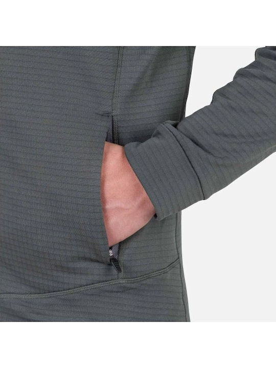 Ανδρική Ζακέτα Fleece με Κουκούλα Gray