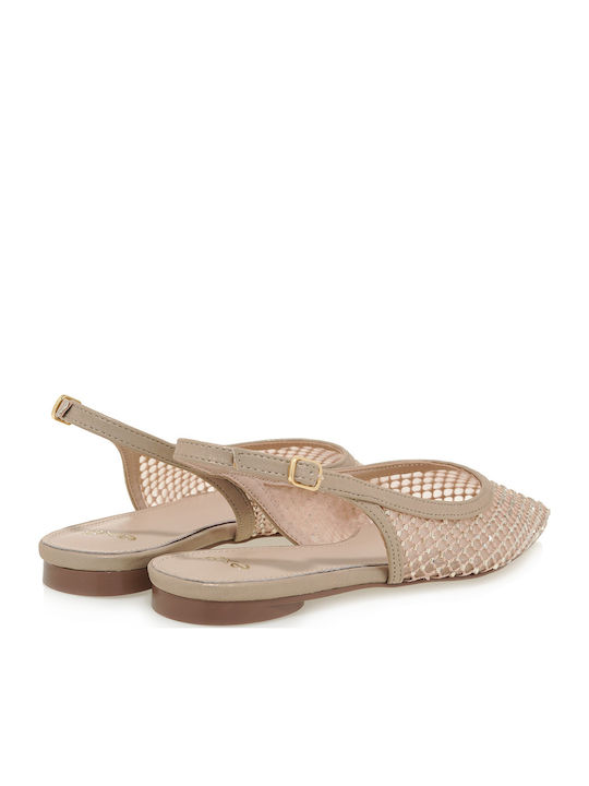 Γυναικείες Μπαλαρίνες Slingback ΠΛΑΤΙΝΑ ΣΤΡΑΣ