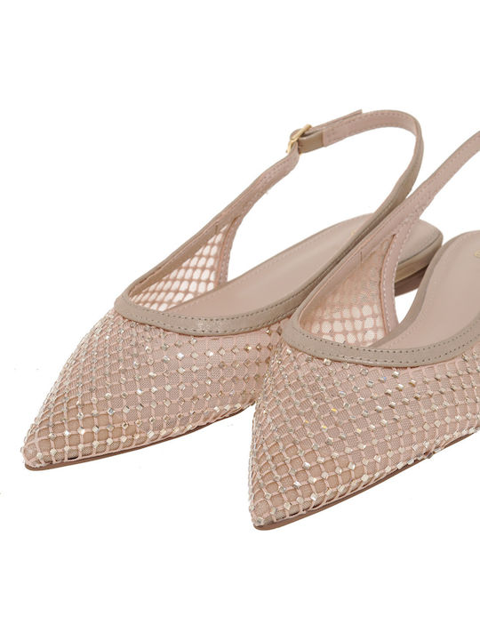 Γυναικείες Μπαλαρίνες Slingback ΠΛΑΤΙΝΑ ΣΤΡΑΣ