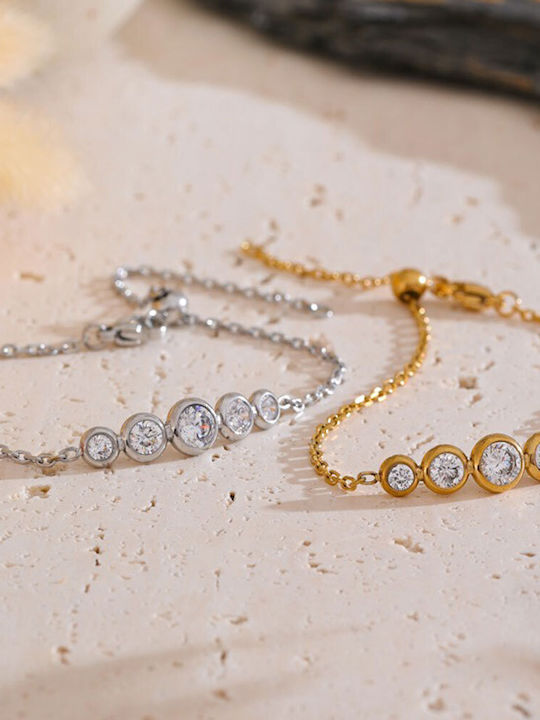 Awear Women's Bracelet Made of Stainless Steel with Zircon