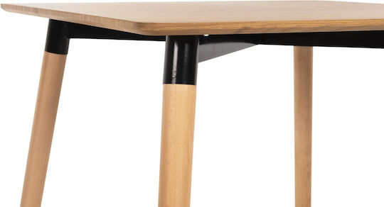 Wooden Kitchen Table Natural 80x80x74cm