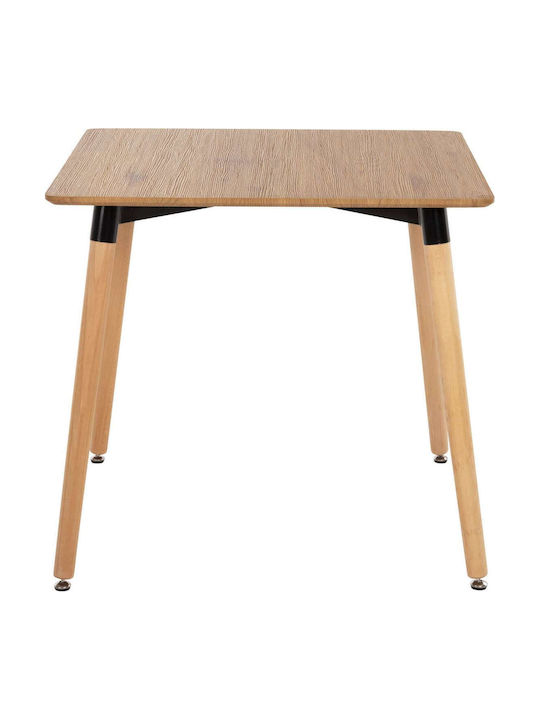 Wooden Kitchen Table Natural 80x80x74cm