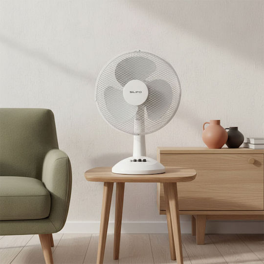 Silifo Επιτραπέζιος Ανεμιστήρας 45W Διαμέτρου 30cm Λευκός