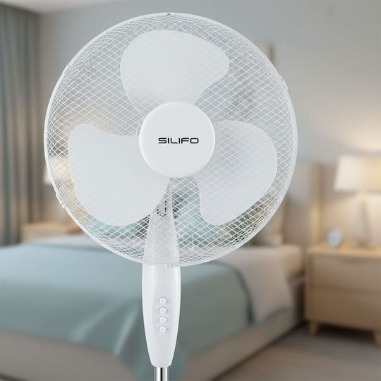 Silifo Ανεμιστήρας Ορθοστάτης 45W Διαμέτρου 40cm Λευκός