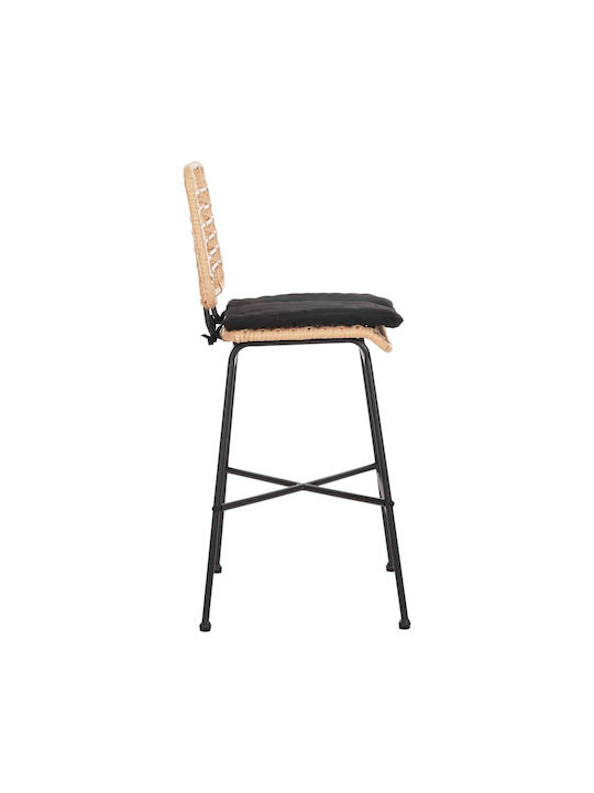 Scaun Rafturi și dulapuri pentru vin de Grădină Rattan cu pernă Black-wicker Beige 1buc 46x46x99cm