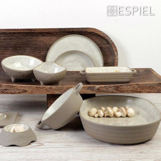 Espiel Platou De Servire Din Ceramică Bej Rectangular Din Lut 31.8x15.8cm 2 Bucăți