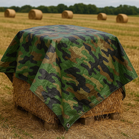 Wasserdichtes Armee-Planen 5x8m Befestigungsringe 80g/m²