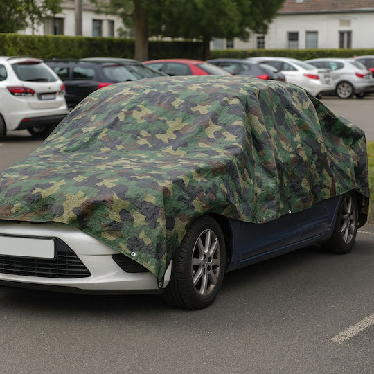 Pânză De Acoperire Impermeabilă Camuflaj Militar 2x4m Inele De Prindere 80g/m²