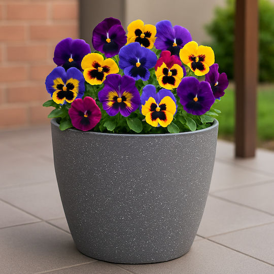 SGTT Kunststoff-Blumentopf Grau 35x35cm