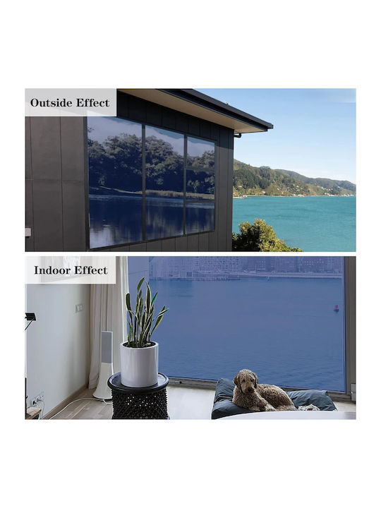 Folie Reflectorizantă Pentru Geam Efect Oglindă Zola Protecție Uv Solară 50 × 100 Cm 70% Transparență 30 Microni Albastru-deschis Argintiu
