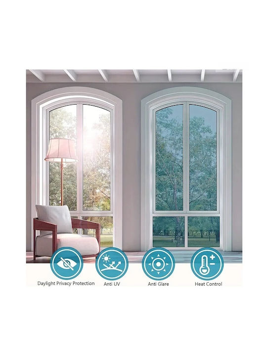 Folie Reflectorizantă Pentru Geam Efect Oglindă Zola Protecție Uv Solară 50 × 100 Cm 70% Transparență 30 Microni Albastru-deschis Argintiu