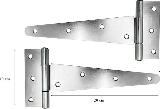 Set 2 Long Hinges Gate 10x200 Mm Galvanized