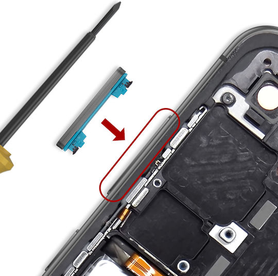 Samsung Оригинален Бутон За Регулиране На Звука Galaxy S24 FE Сервизен Пак Черен