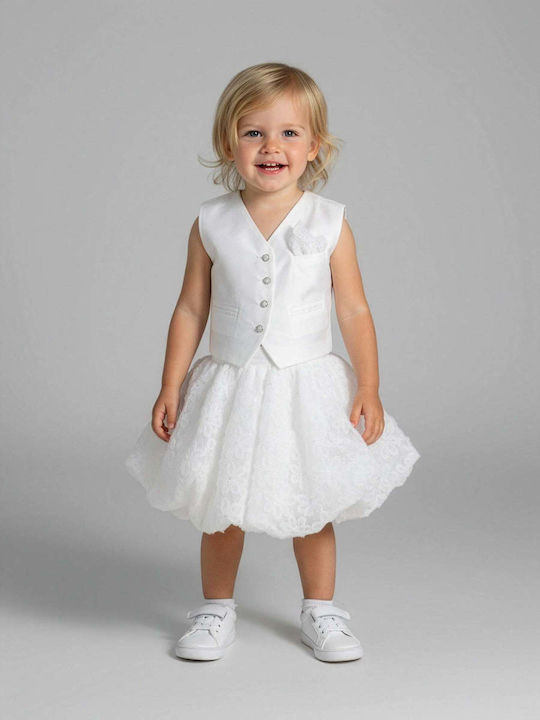 Kids Set with Skirt Summer 2 Pieces White 100000KO1001982