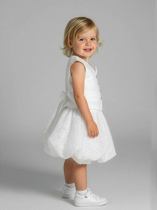 Kids Set with Skirt Summer 2 Pieces White 100000KO1001982