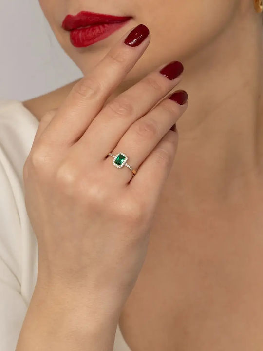 Damentlicher Ring mit Zirkon aus 14K Gold
