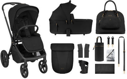 Kikka Boo Goya Platinum Reversible 2 in 1 Baby Stroller Suitable for Newborn Noir 11.1kg