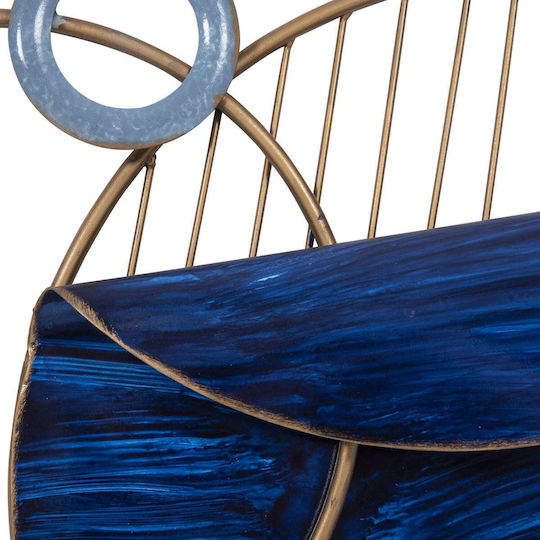 Wanddekoration Geometrisches Element Blau aus Metall 87x54cm