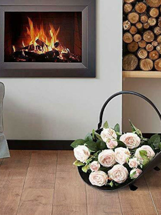 SGTT Metallisches Kaminholzregal Lagerkorb 48x34x41cm Schwarze