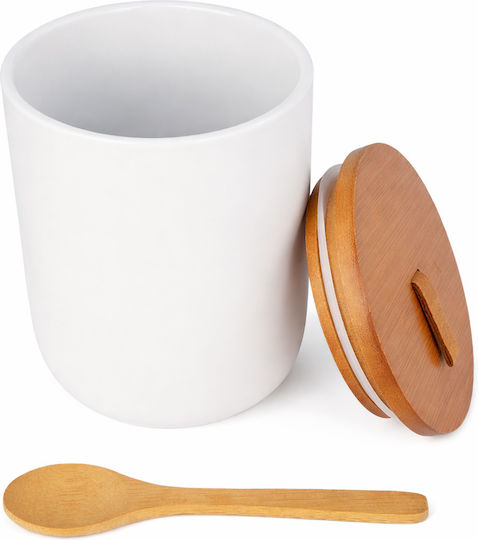 Set 2 Bucăți Vaze pentru Cafea / Zahăr cu Capac și Suport din Porțelan Maro 10.5x14.5cm 2 Bucăți