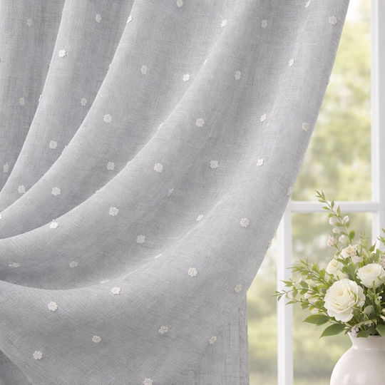 My Home Luxury Window Curtain with Pencil Pleat Gray 280x270cm