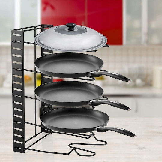 Suport Pentru Oale Și Tigăi Metalic 38x24.5x20.5cm Negru