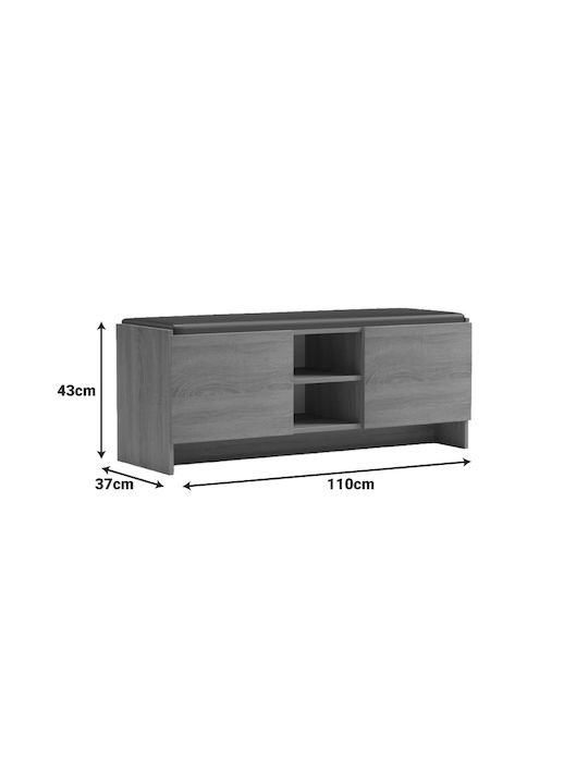 Ξύλινη Παπουτσοθήκη Zulla 110x37x43cm
