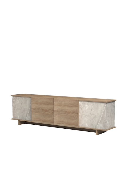 Έπιπλο Τηλεόρασης Zafore Γκρι Μπεζ Μ180xΠ33xΥ50cm