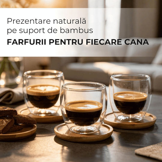 Miamio Σετ Φλιτζάνια Espresso Γυάλινα Διάφανα 100ml 6τμχ