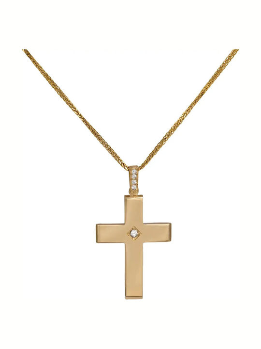 Gold Cross 14K Double Sided with Chain