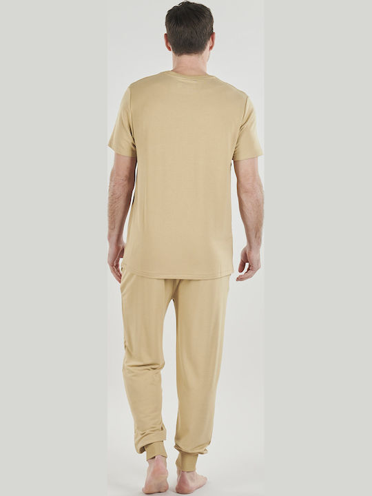 Polo Herrenbluse Kurzarm Beiges