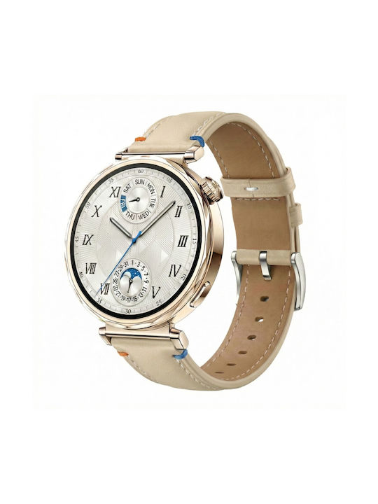 Leather White Strap (Apple Watch 38/40/41/42mm Realme Watch 5)