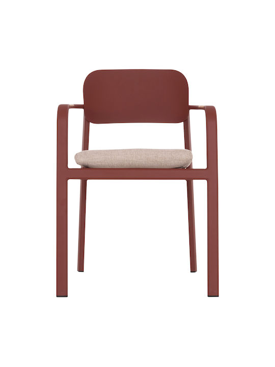 Elara Wooden Dining Armchair Terracotta 56x62x78cm