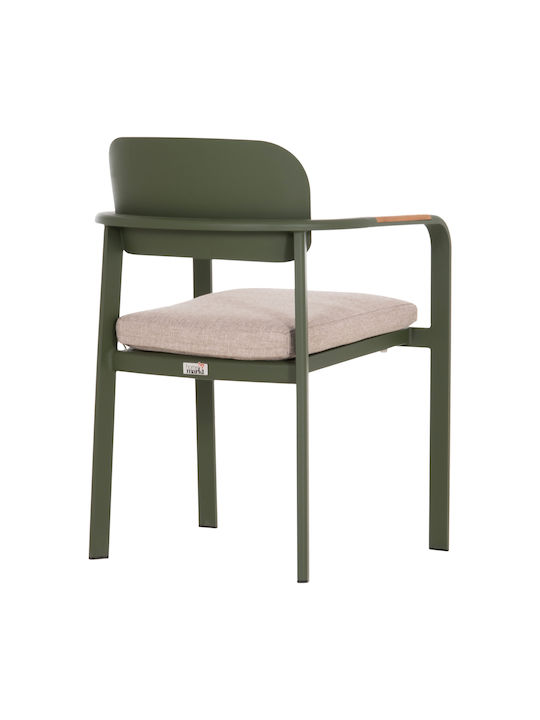 Elara Πολυθρόνα Τραπεζαρίας Ξύλινη Πρασινο 56x62x78εκ.