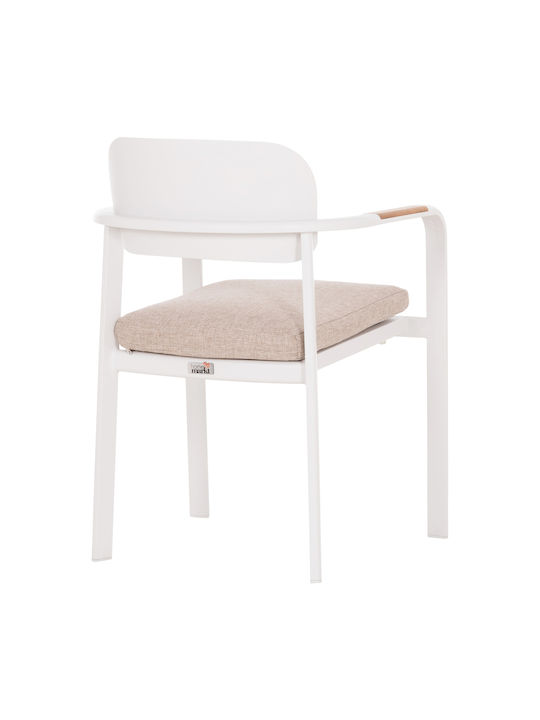 Elara Wooden Dining Armchair Beige 56x62x78cm