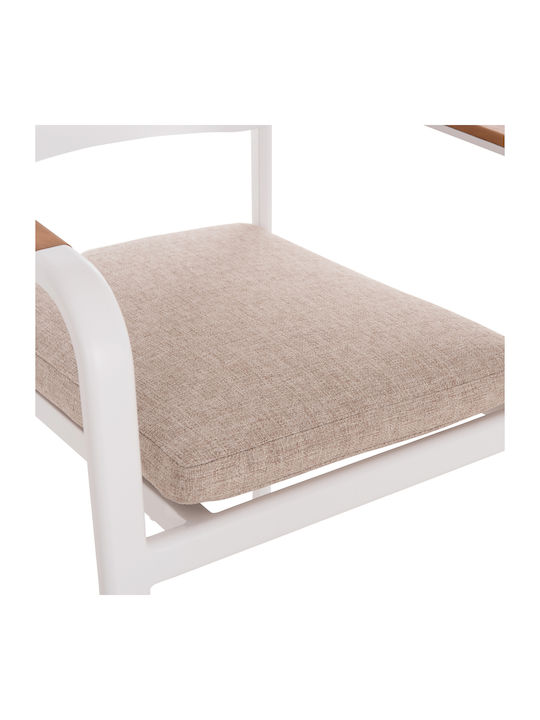 Elara Wooden Dining Armchair Beige 56x62x78cm