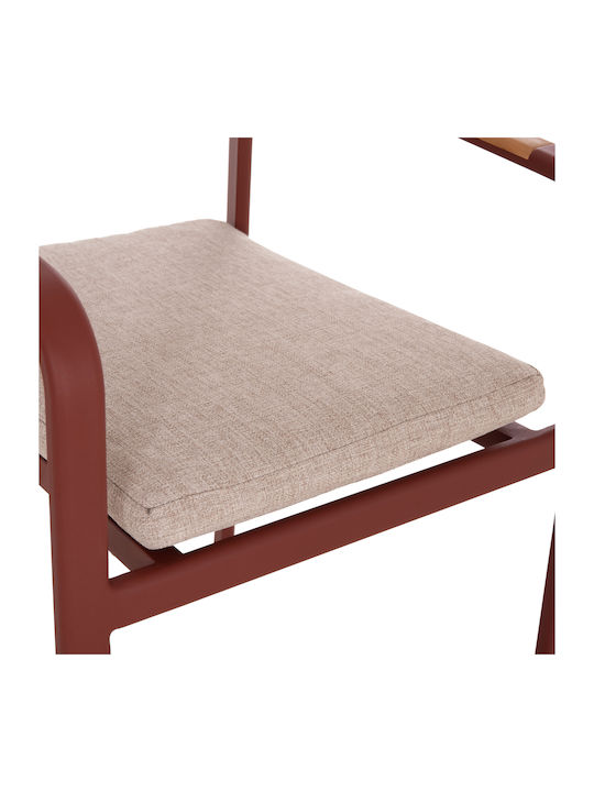 Elara Wooden Dining Armchair Terracotta 56x62x78cm
