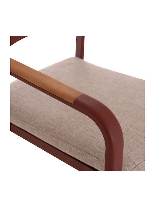 Elara Wooden Dining Armchair Terracotta 56x62x78cm