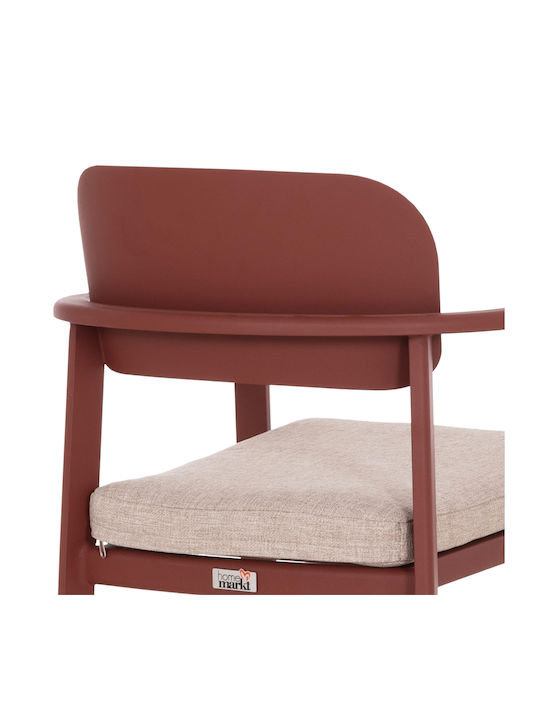 Elara Wooden Dining Armchair Terracotta 56x62x78cm