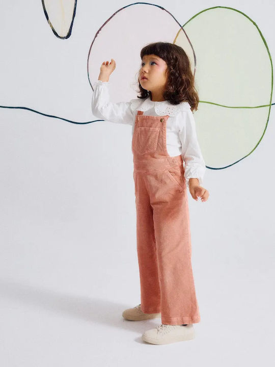 Kids Corduroy Dungarees Dusty Pink
