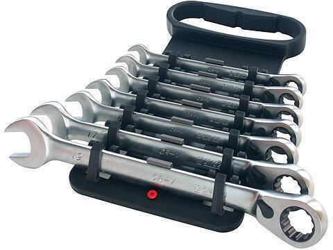 Set 7 Honiton Combination Wrenches 10-19mm Ring Reversible Ratchet