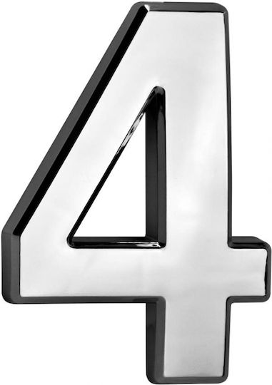 Number 4 Silver Abs House Apartment Number 70x100 Mm