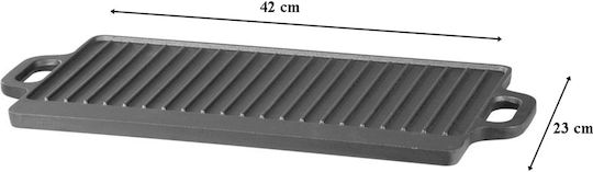 SGTT Placă De Copt Cu Suprafață Cositorită Din Fontă 50cm X 23cm X 1.5cm
